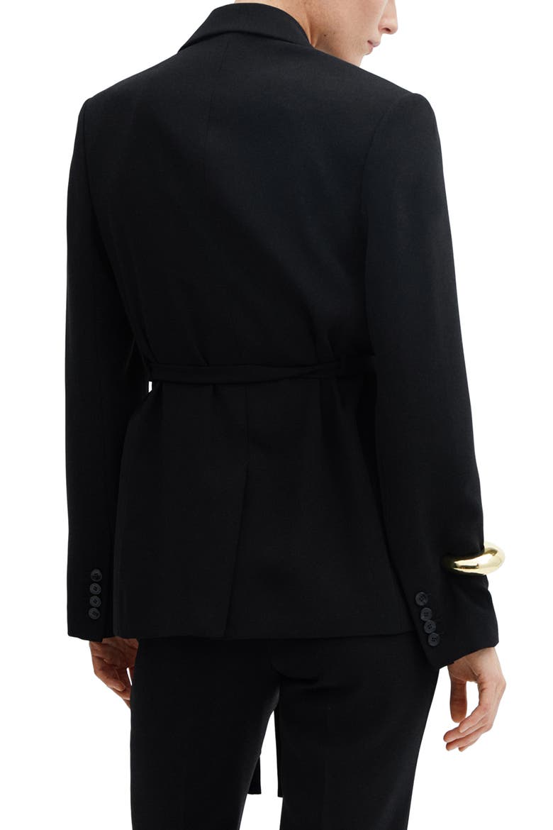 Tortuga Tie Waist Blazer, Alternate, color, BLACK