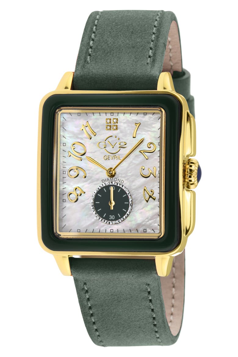 Bari Viva Mother-of-Pearl Dial Diamond Watch, 34mm - 0.02ct., Main, color, GREEN