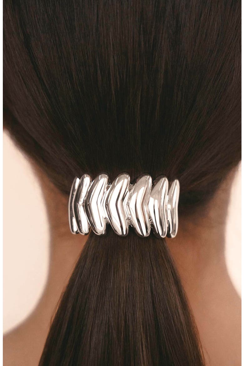 Moderna Ponytail Holder, Alternate, color, SILVER