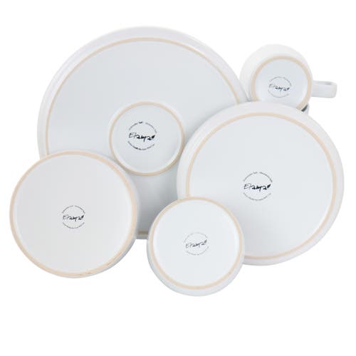 Elama Luxmatte White 20 Piece Dinnerware Set In White