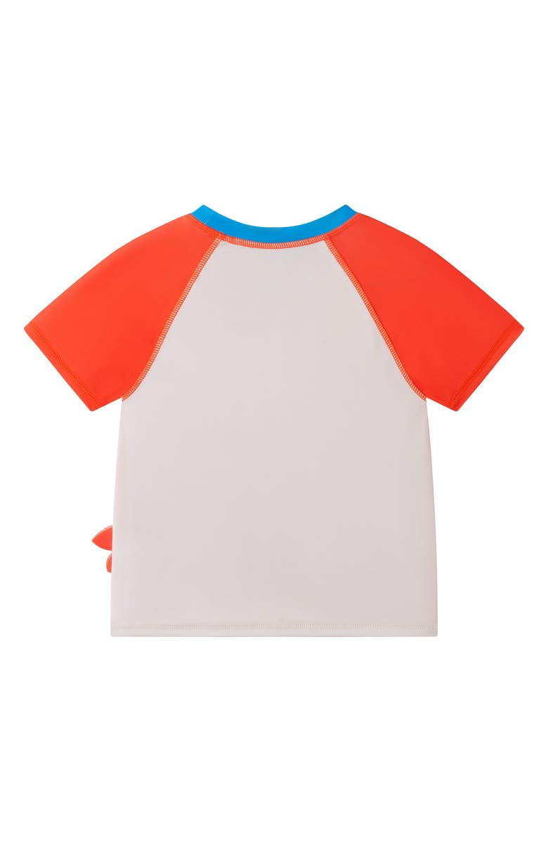 Andy & Evan Kids' Short Sleeve Rashguard & Swim Trunks Set, Alternate, color, Orange Lobster
