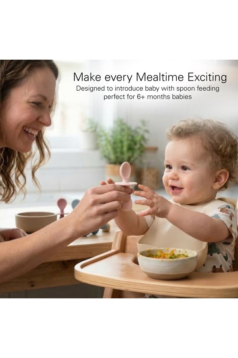 Baby Feeding Spoon Set 2-Piece, Alternate, color, Pastel Pink