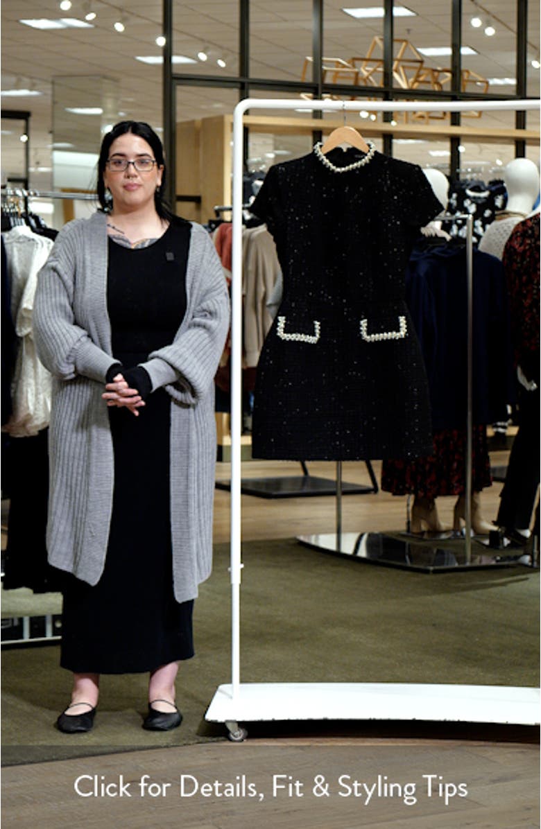 Simone Embellished Trim Shimmer Tweed Minidress, sales video thumbnail