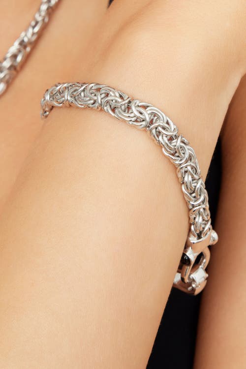 Oradina Sterling Silver Byzantine Artisan Bracelet In Silver