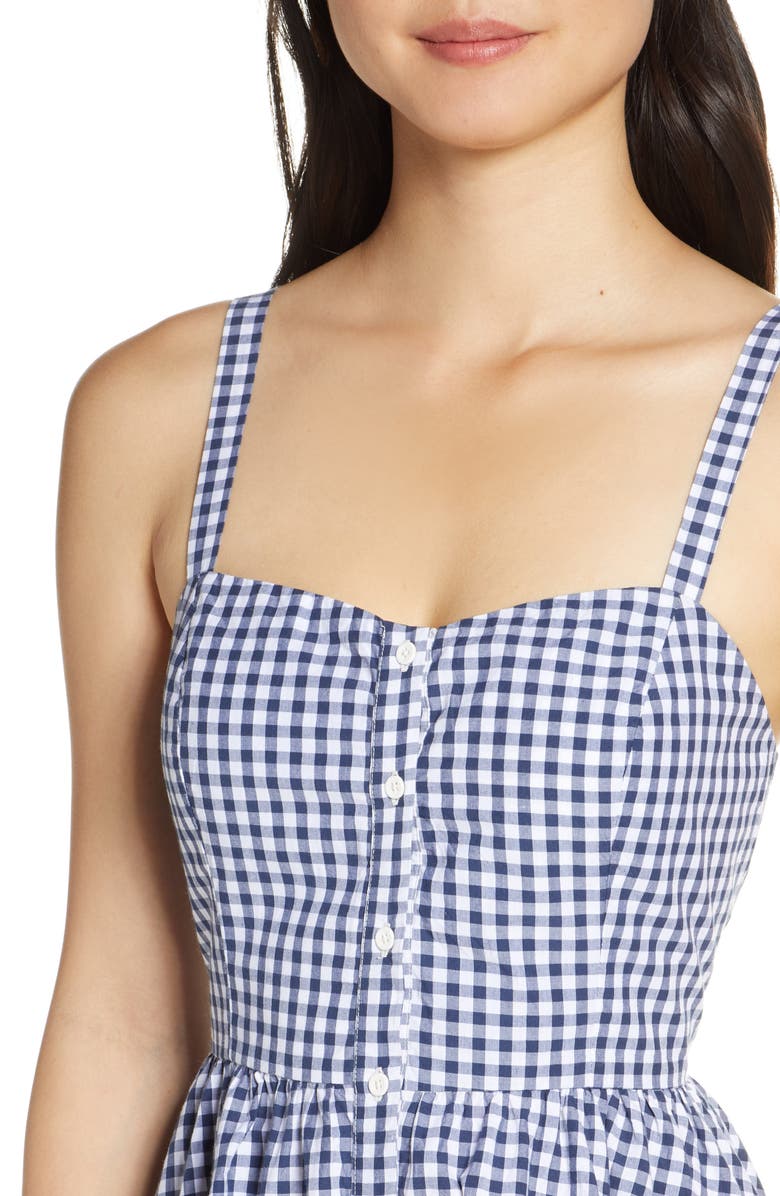 French Connection Gingham Fit & Flare Sundress, Alternate, color, 