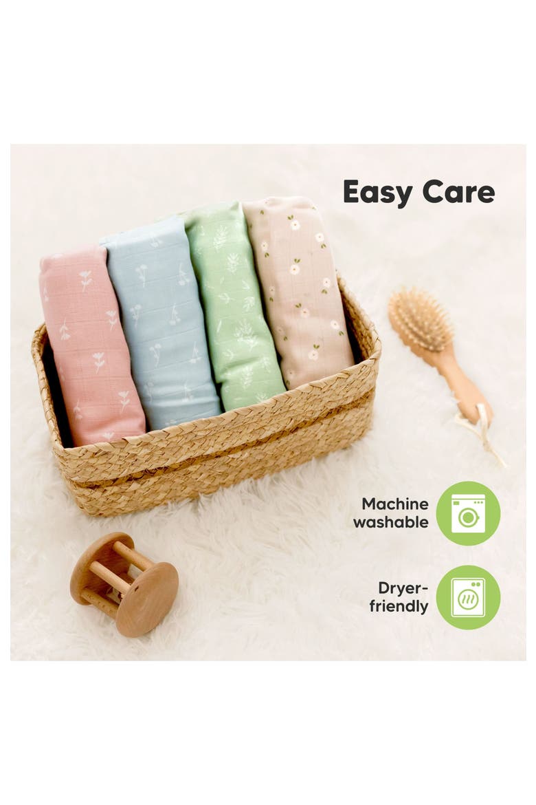 Lumi Muslin Swaddle Blankets, Alternate, color, Bloom