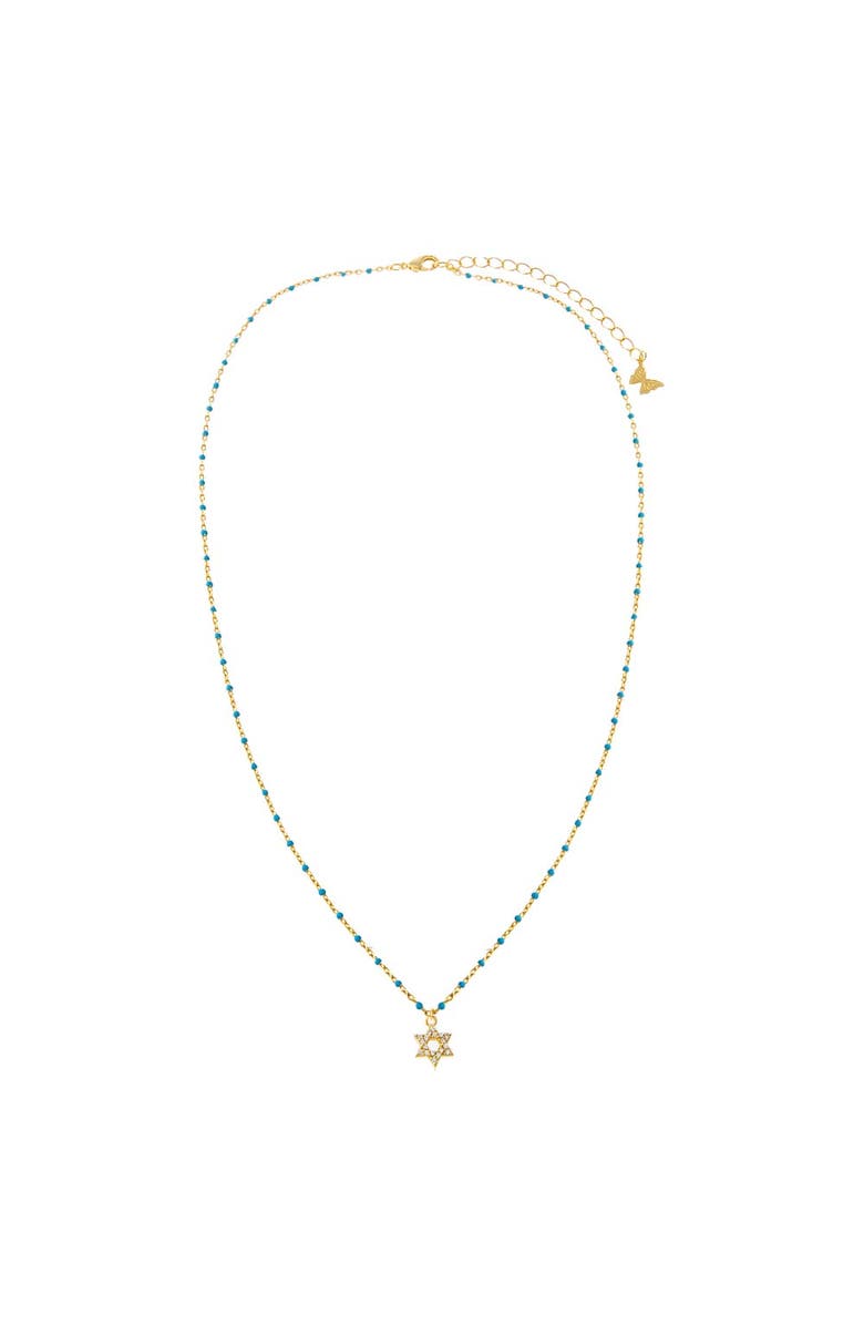 BY ADINA EDEN Colored Beaded Enamel Star Of David Necklace, Alternate, color,