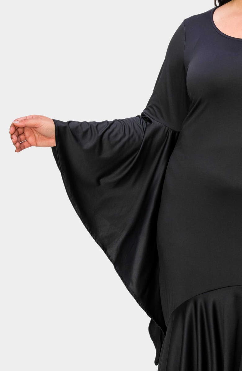 L I V D Arielle Flowy Long Sleeve High-Low Dress, Alternate, color, Black