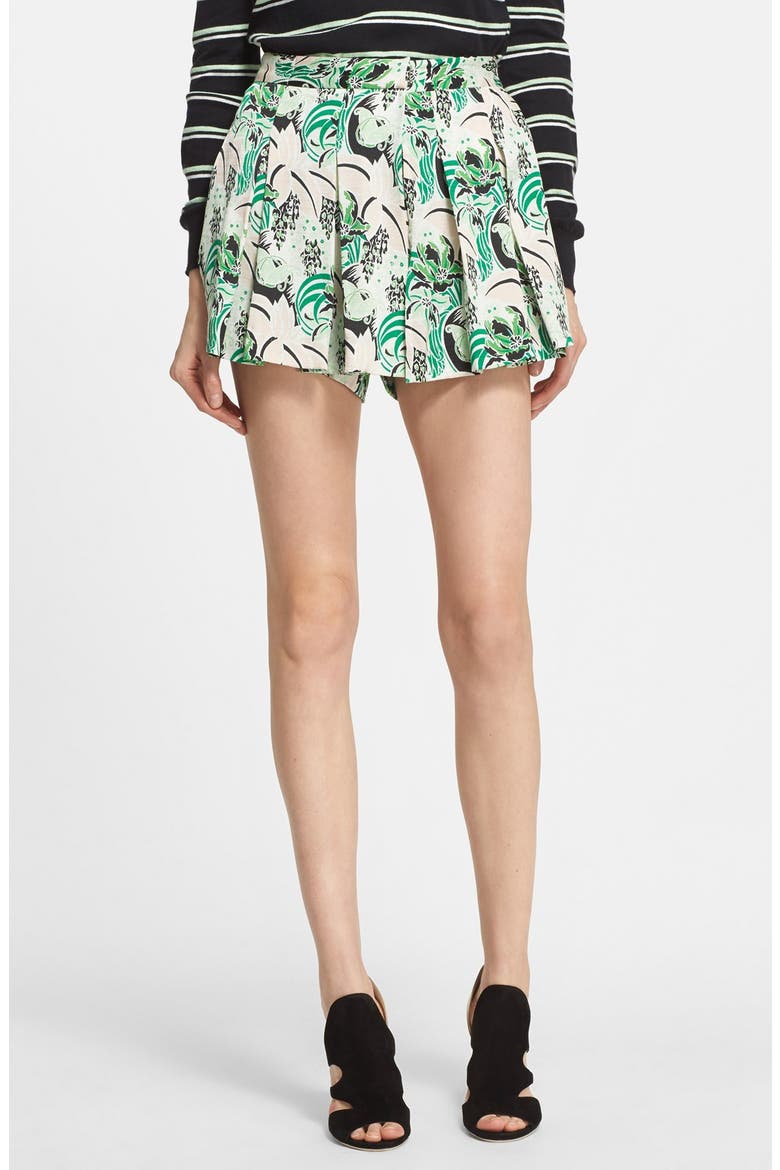 Palm Garden Print Pleated Skort, Main, color, PALM GARDEN