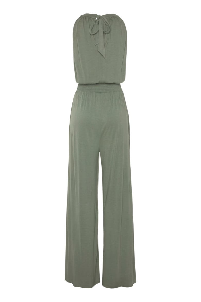 Halter Neck Jumpsuit, Alternate, color, Khaki