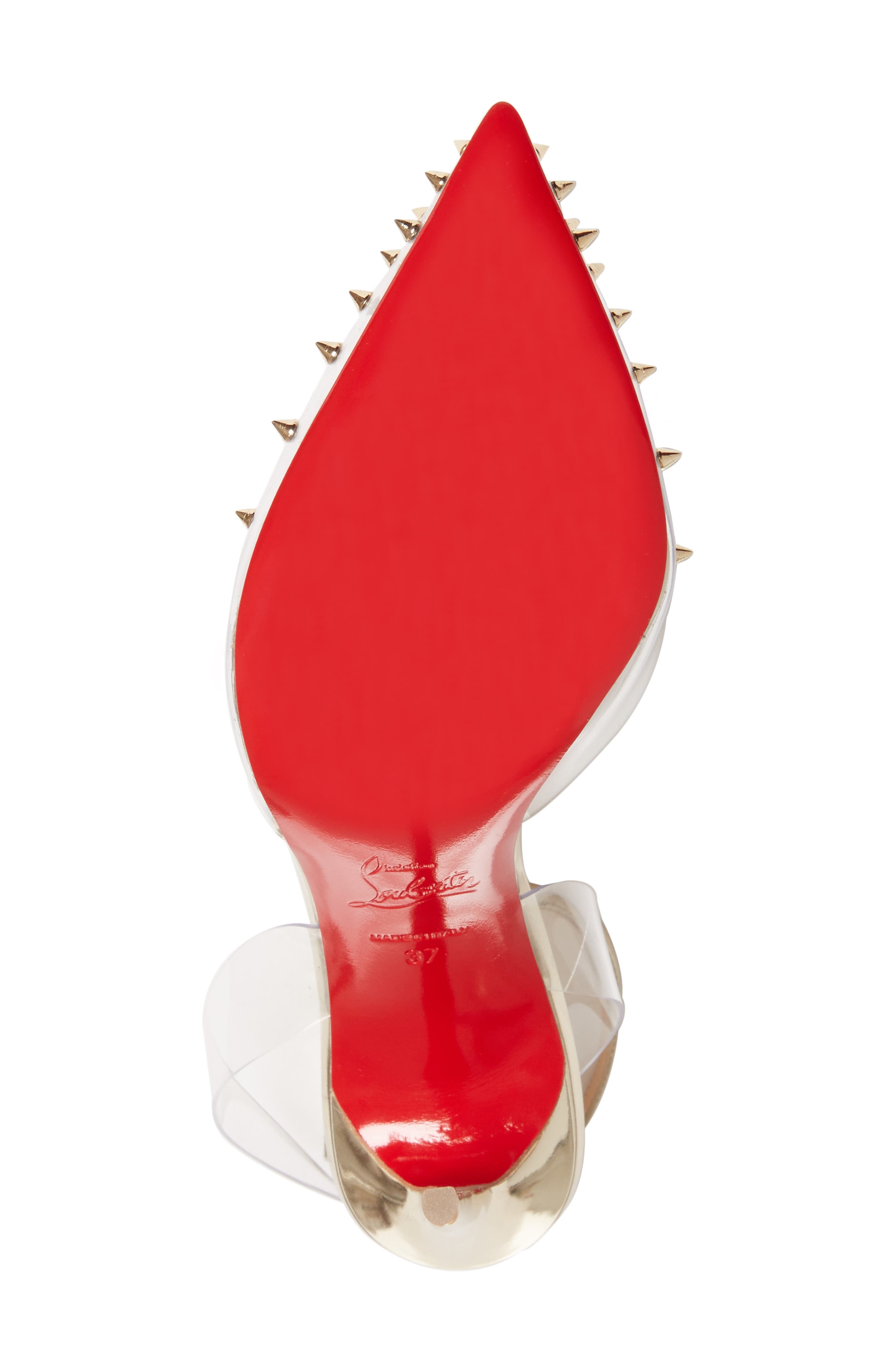Christian Louboutin Spikoo Clear Ankle Strap Pump, Alternate, color, 