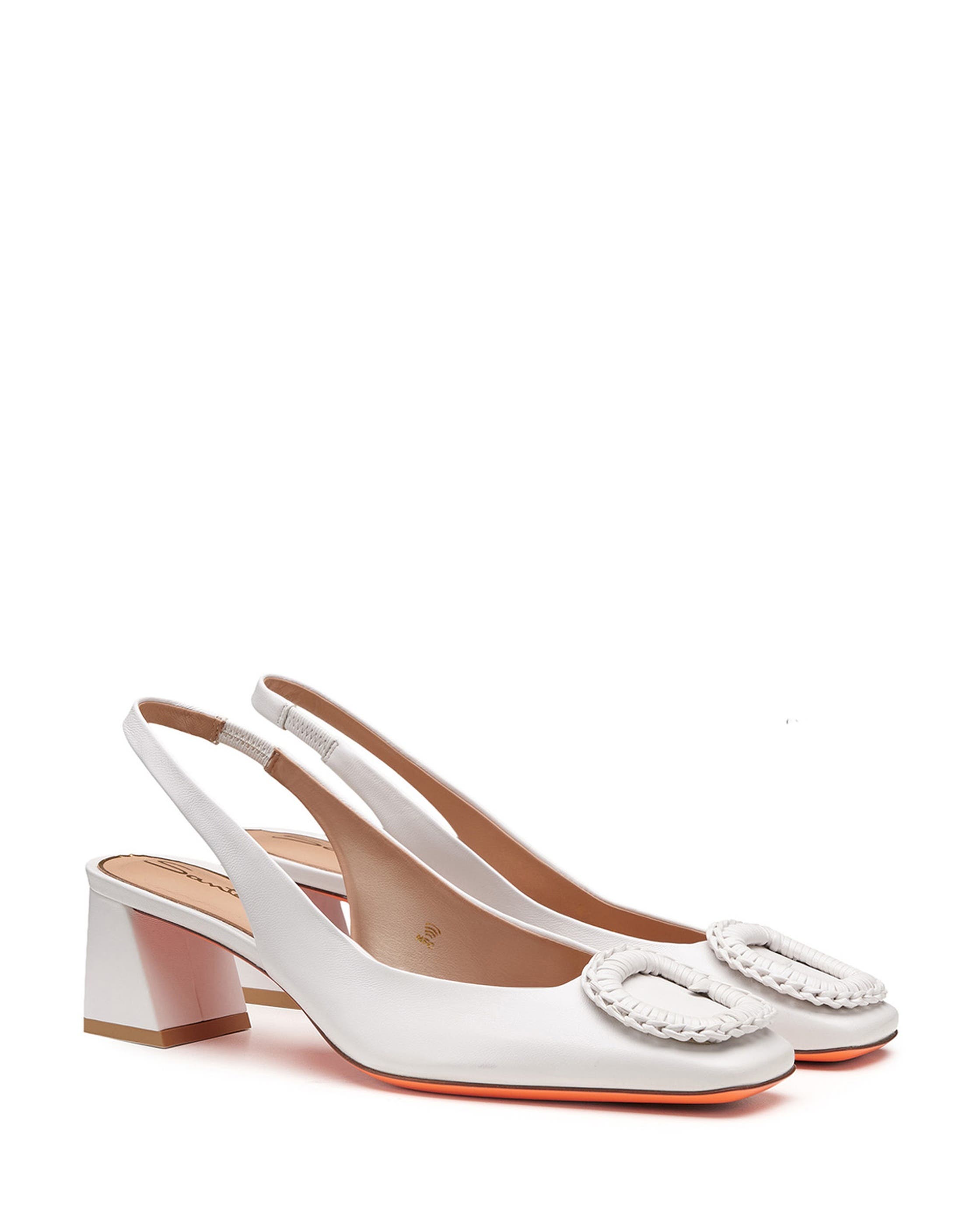 Leather Mid-Heel Slingback, Alternate, color, White