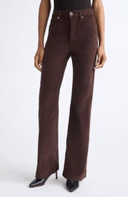Veronica Beard Crosbie High Waist Wide Leg Corduroy Pants