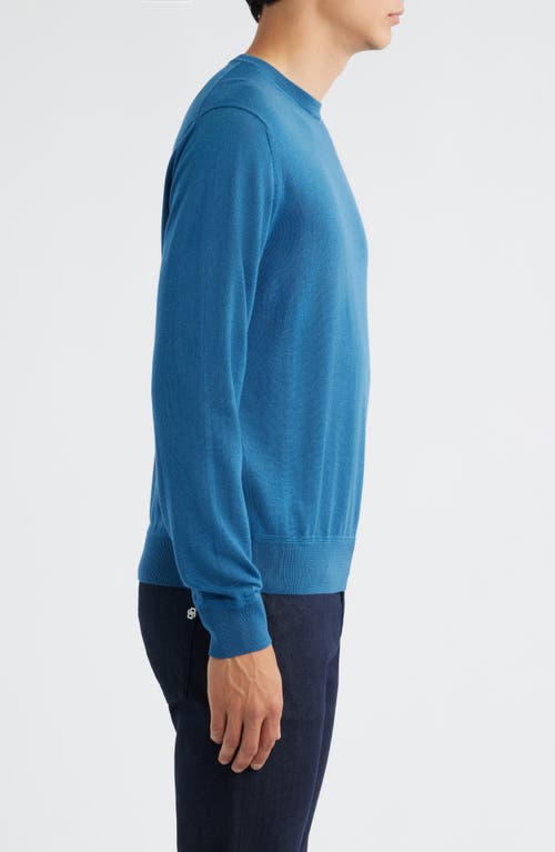 Canali Wool, Silk & Cashmere Crewneck Sweater In Blue