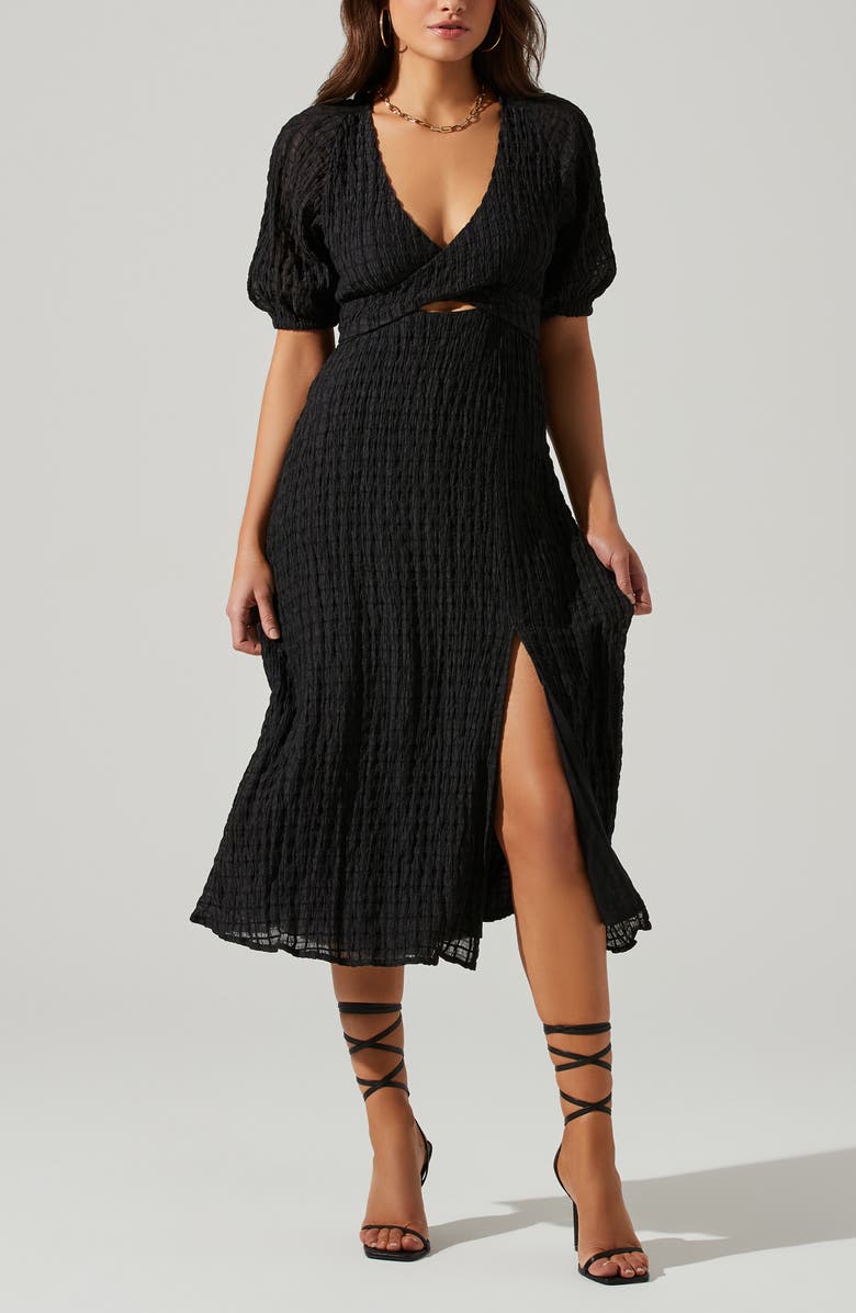 ASTR the Label Crossover Bust Midi Dress, Alternate, color, 