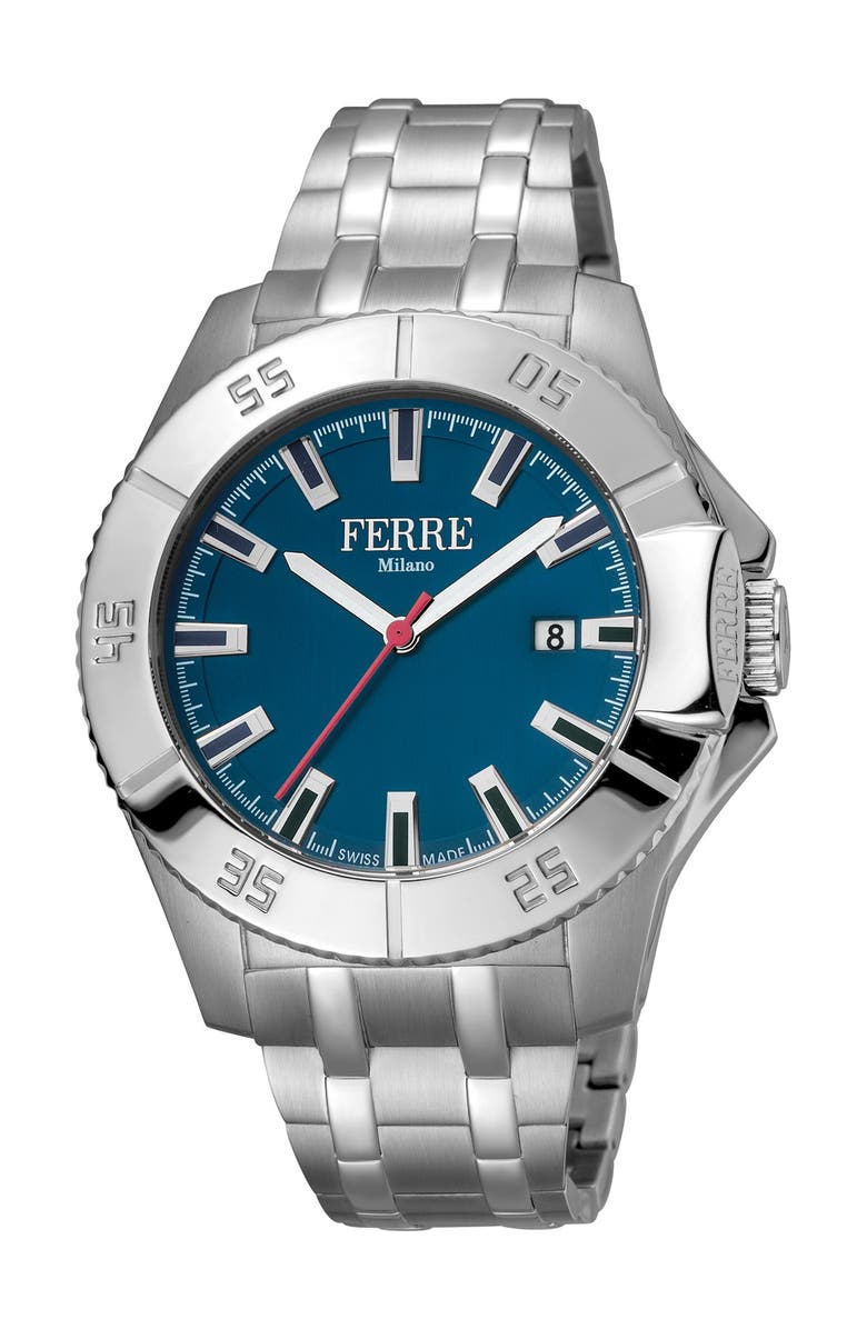 FERRE MILANO Men's Stainless Steel Watch, 45mm, Main, color, 
