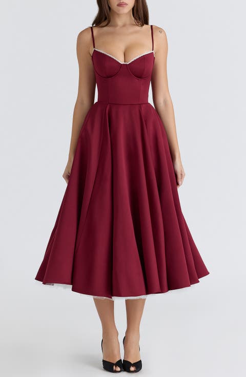 Mademoiselle Sweetheart Neck Satin Cocktail Dress
