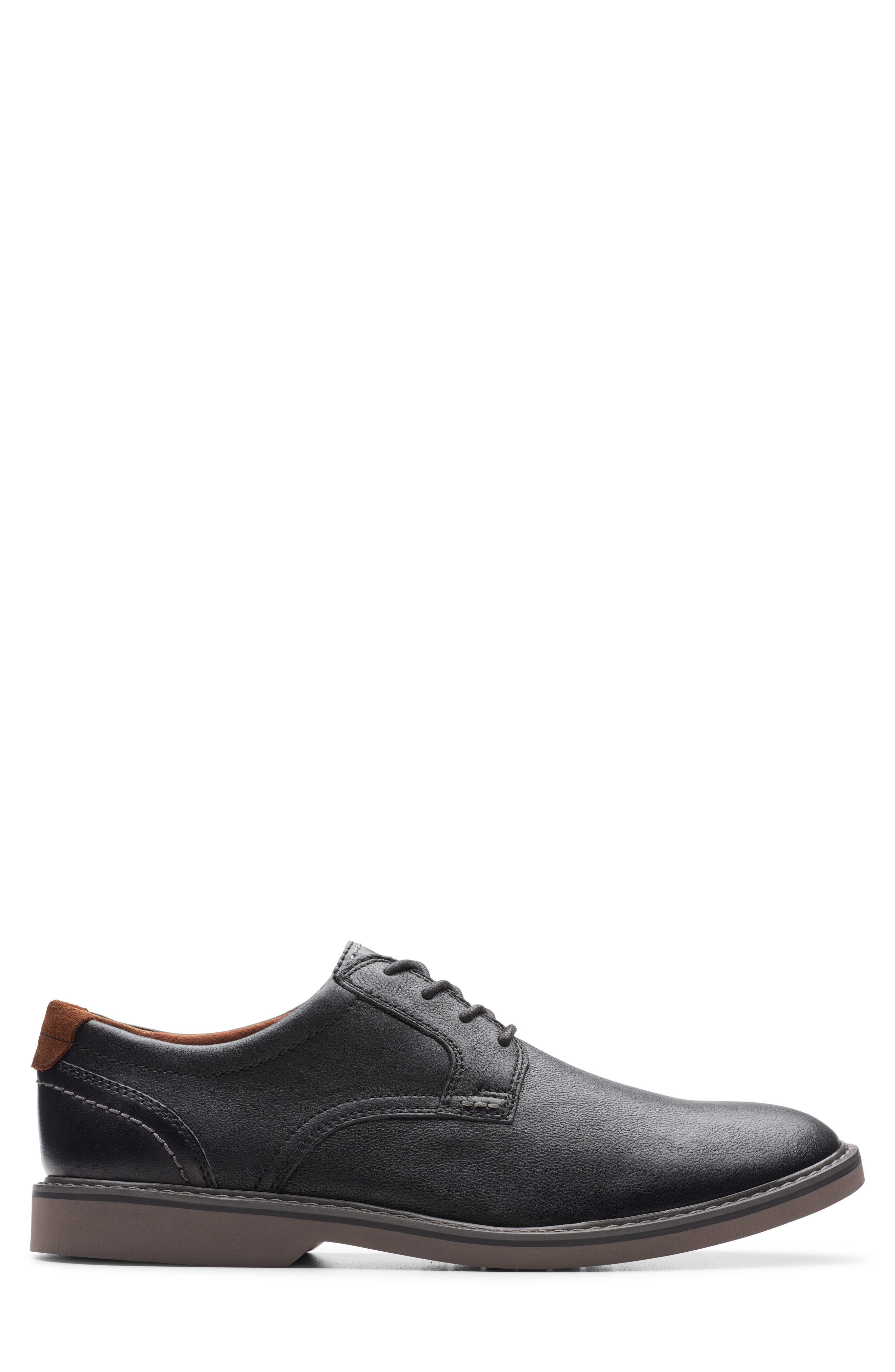 Clarks<sup>®</sup> Radcliff Plain Toe Derby, Alternate, color, Black Leather