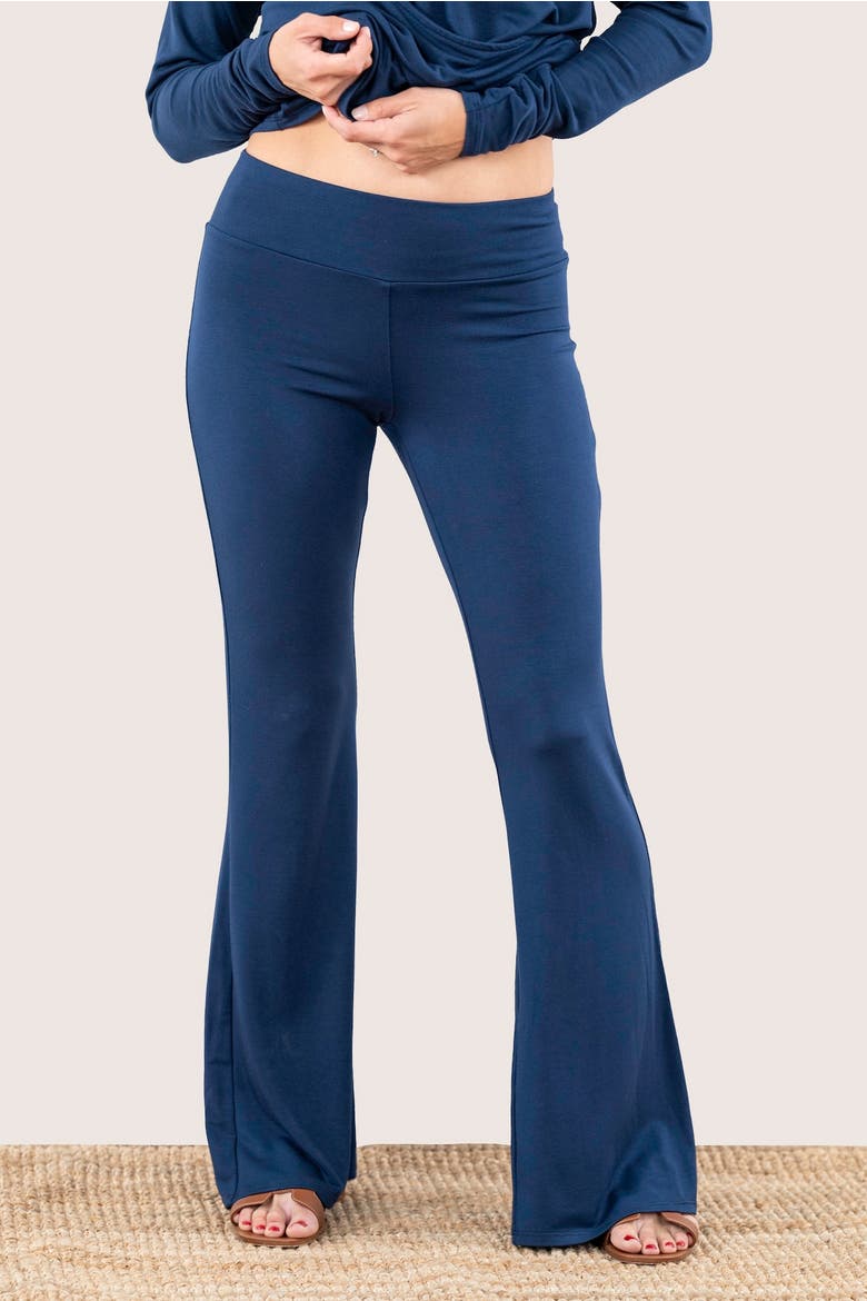 Butt, Seriously Petite Flare Lounge & Sleep Pants with Pockets, Alternate, color, Navy