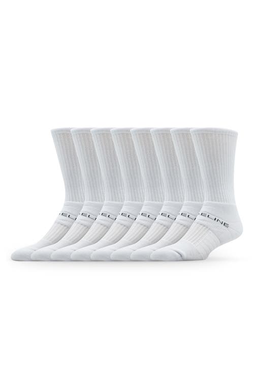 STRIDELINE Premium 8-Pack Crew Socks in White  product