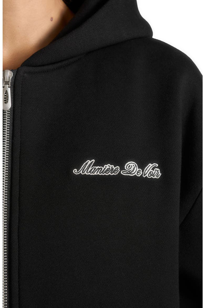 Unisex Signature Relaxed Fit Zip Hoodie, Alternate, color, Black