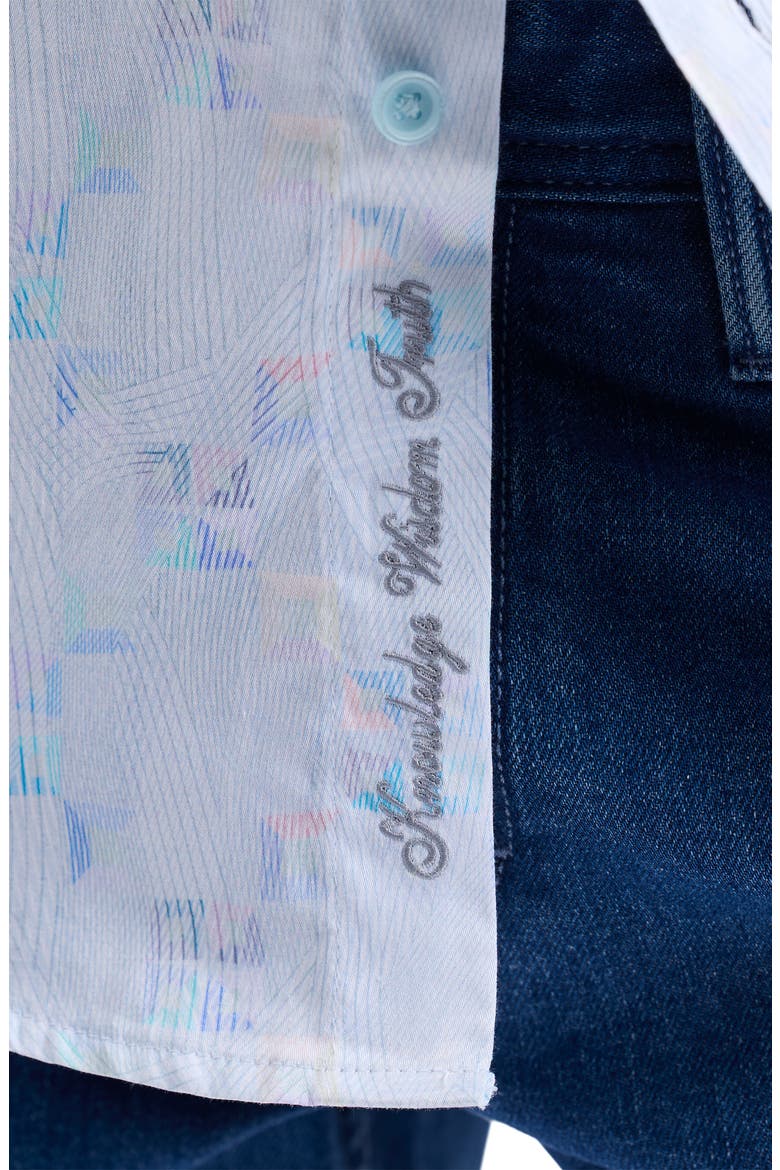 Short Sleeve Cotton Button-Up Shirt, Alternate, color, MULTI