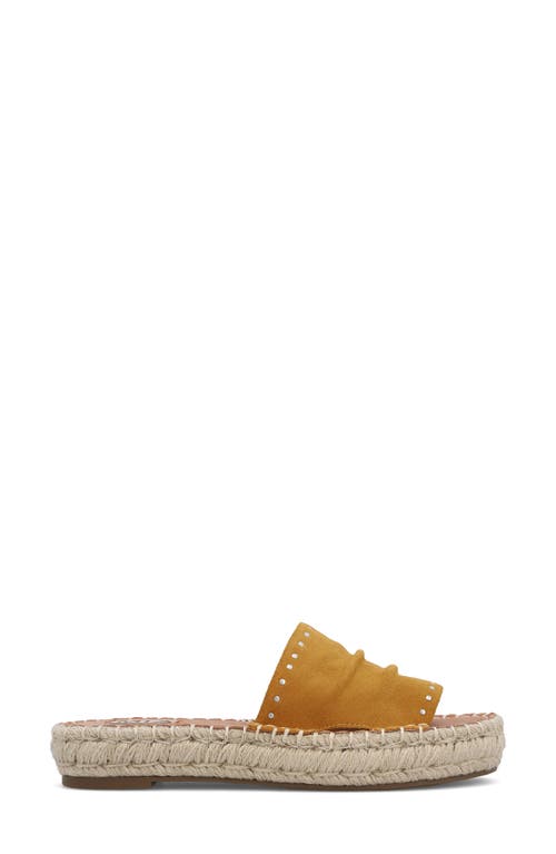Mia Dahya Espadrille Platform Slide Sandal In Mustard