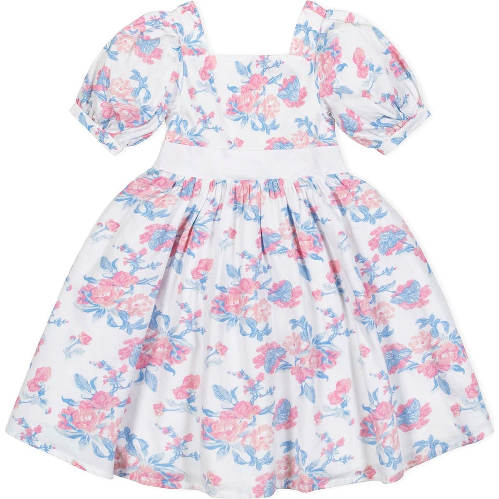 Hope & Henry Girls' Organic Puff Sleeve Party Dress, Kids In Bouquet Floral
