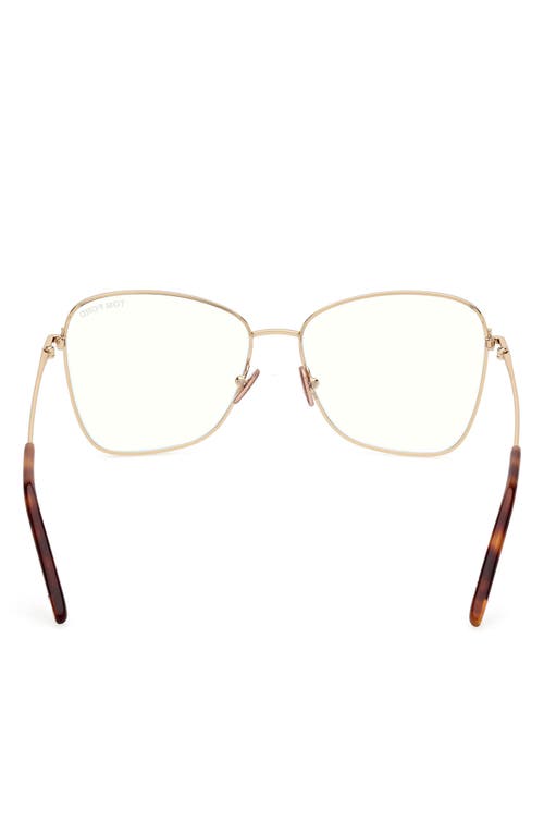 Tom Ford 55mm Butterfly Blue Light Blocking Optical Glasses In Pale Gold Brown Enamel