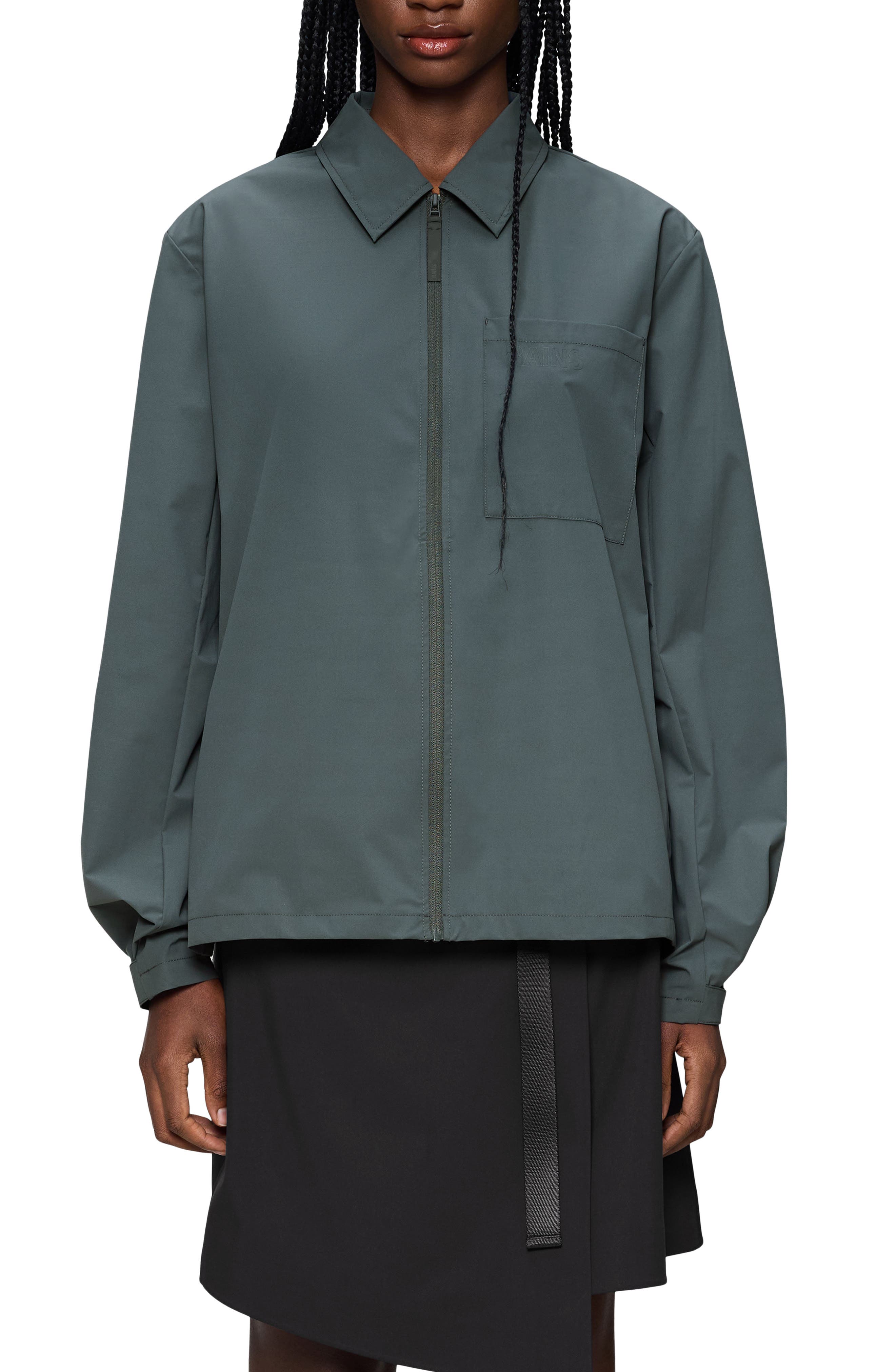 Rains Mito Water Repellent Overshirt In Gray