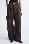 SPORTMAX Spigola Oversize Cotton Denim Barrel Leg Cargo Pants