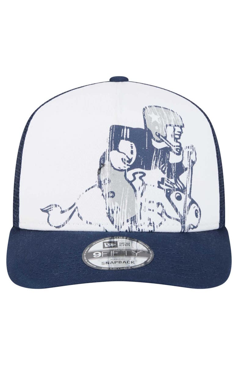 New Era Men's New Era White/Navy Dallas Cowboys Distressed 9FIFTY A-Frame Snapback Hat, Alternate, color, White