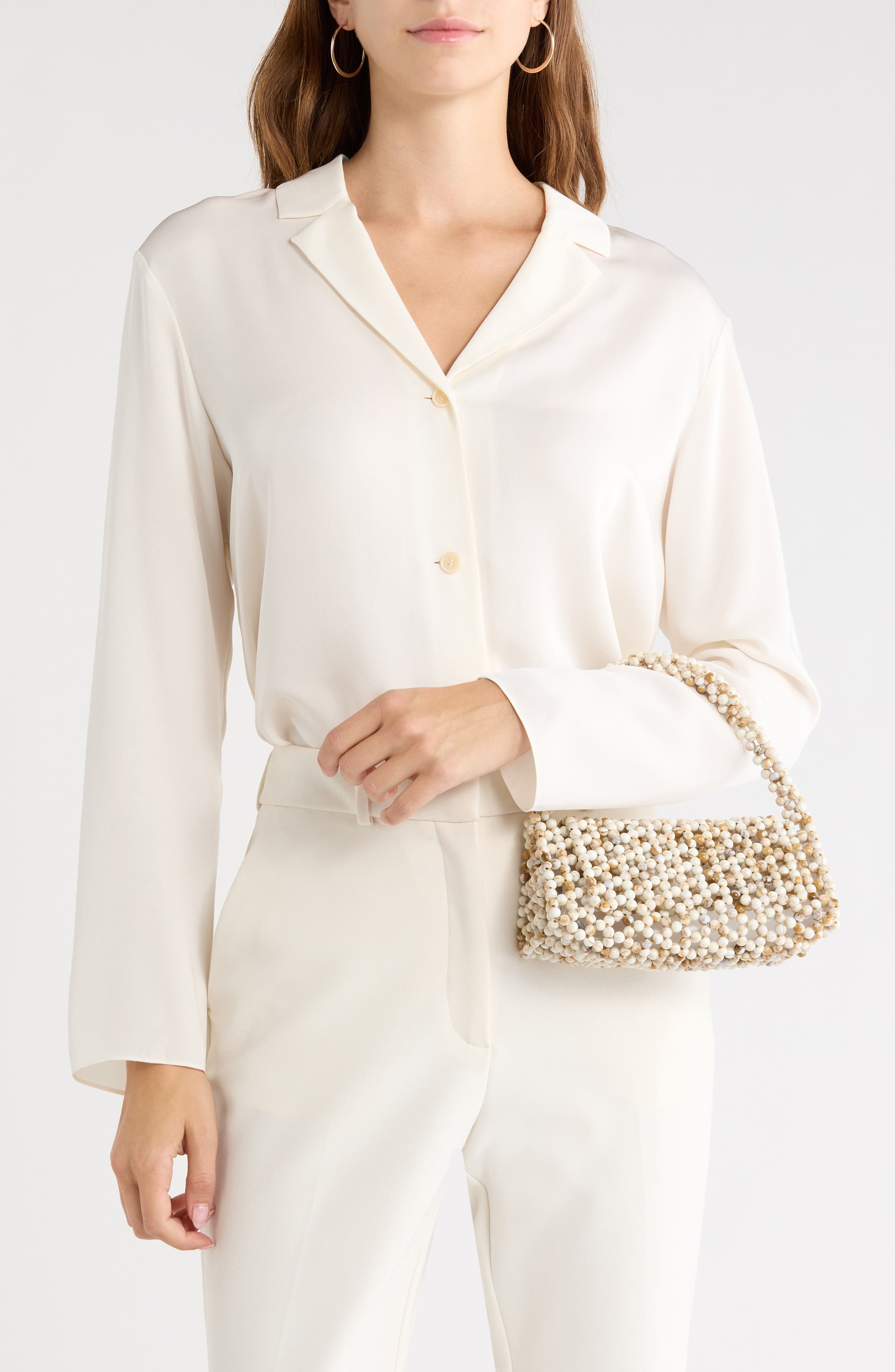 Amrita Faux Pearl Top Handle Bag, Alternate, color, NATURAL