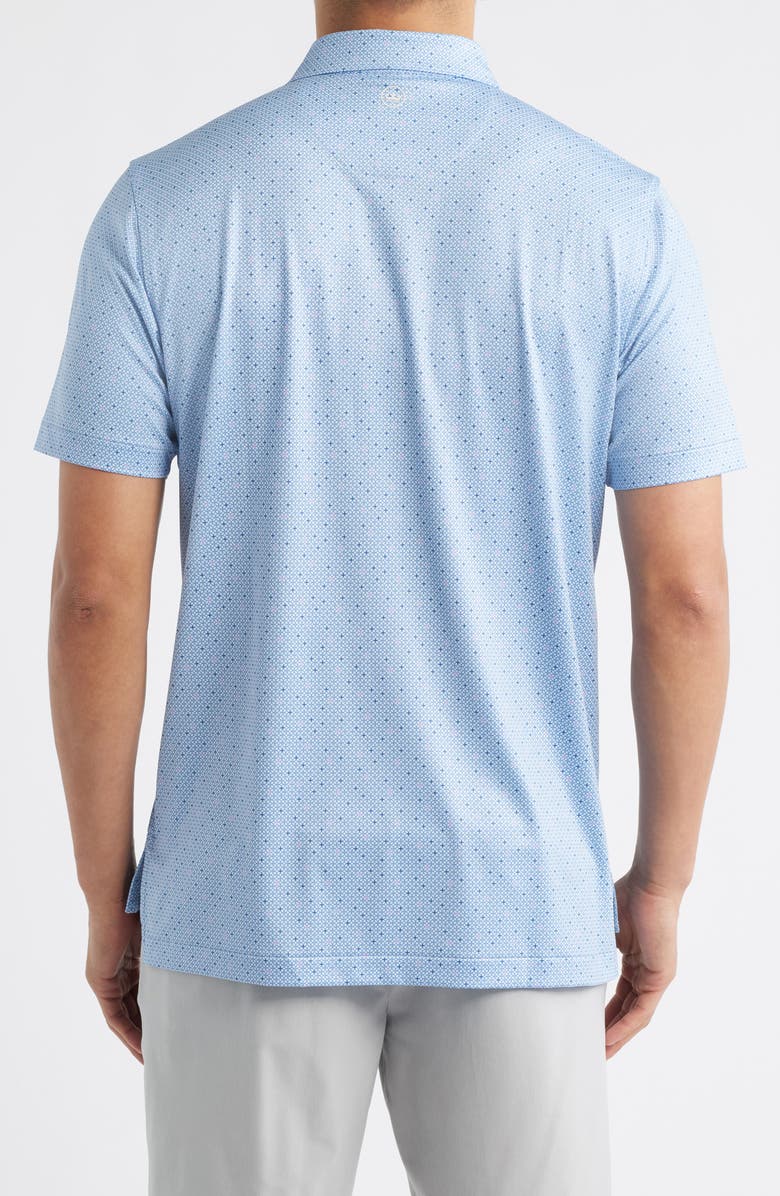 Peter Millar Barrier Microprint Performance Jersey Polo, Alternate, color, Stream Blue