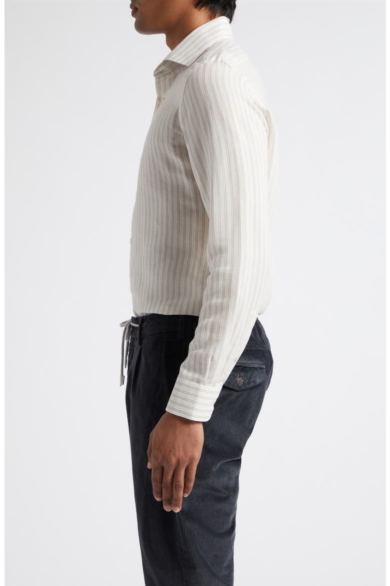 Dandy Stripe Button-Up Shirt, Alternate, color, 10-00 BURGUNDY AND IVORY