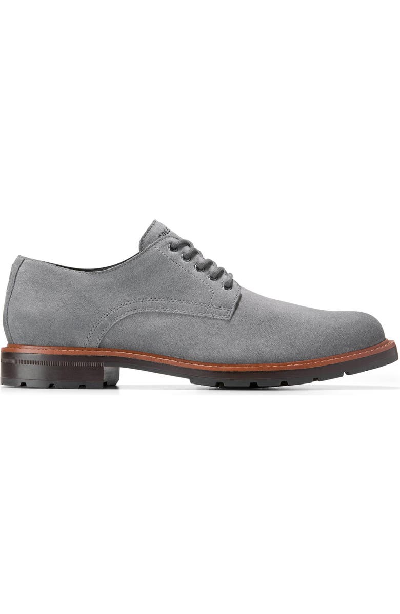 Cole Haan Chamberlain Grand Plain Toe Derby, Alternate, color, Quiet Shade Suede / Dk Brown