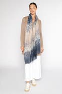 Kinross Cashmere Ombre Reef Print Scarf
