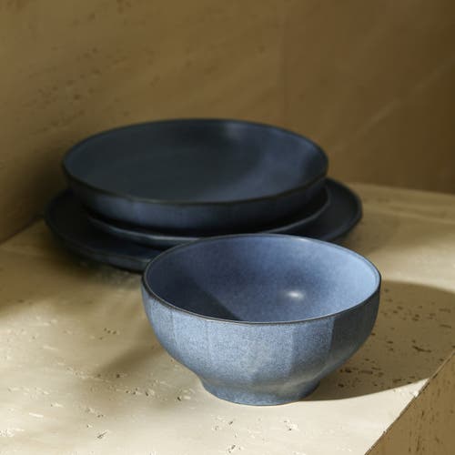 Stone Lain Rio Stoneware 4-piece Bowl Set In Blue