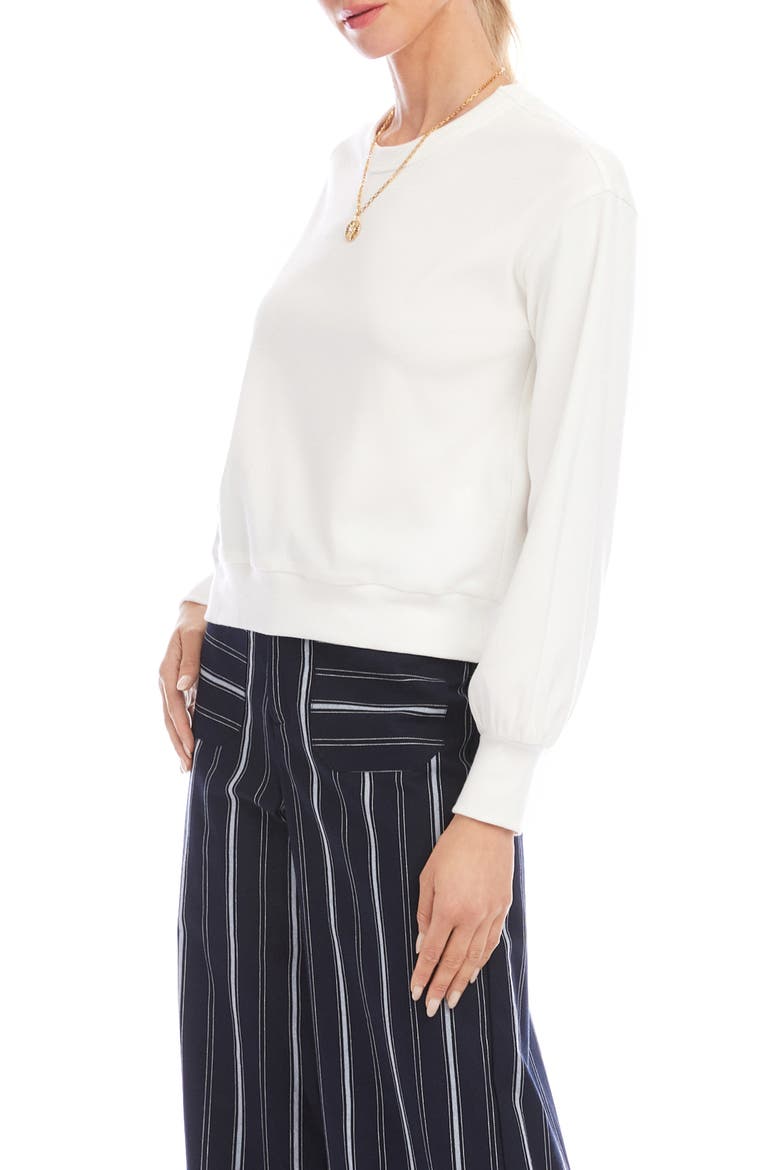 Long Sleeve French Terry Top, Alternate, color, WHITE
