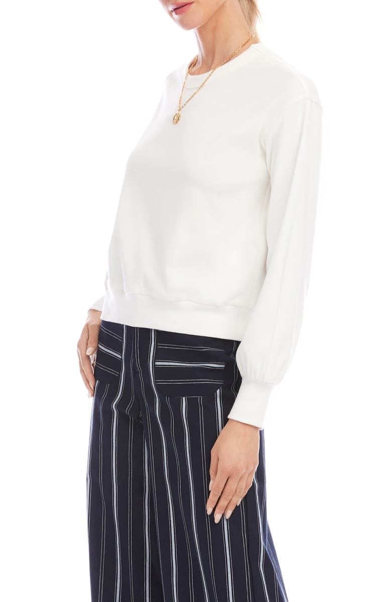 Karen Kane Long Sleeve French Terry Top, Alternate, color, White