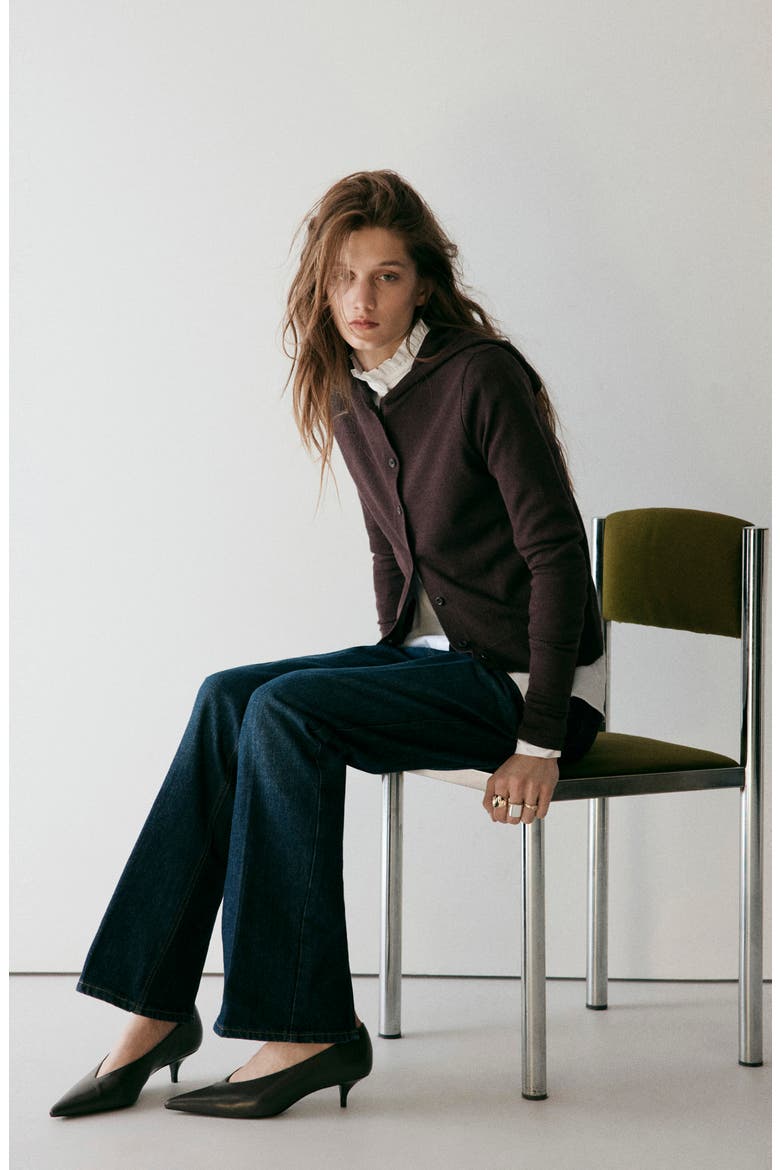Hooded Cardigan, Alternate, color, BROWN