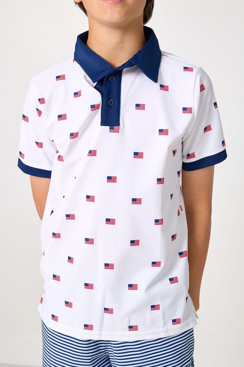 Polo Shirt, Alternate, color, Flag Print