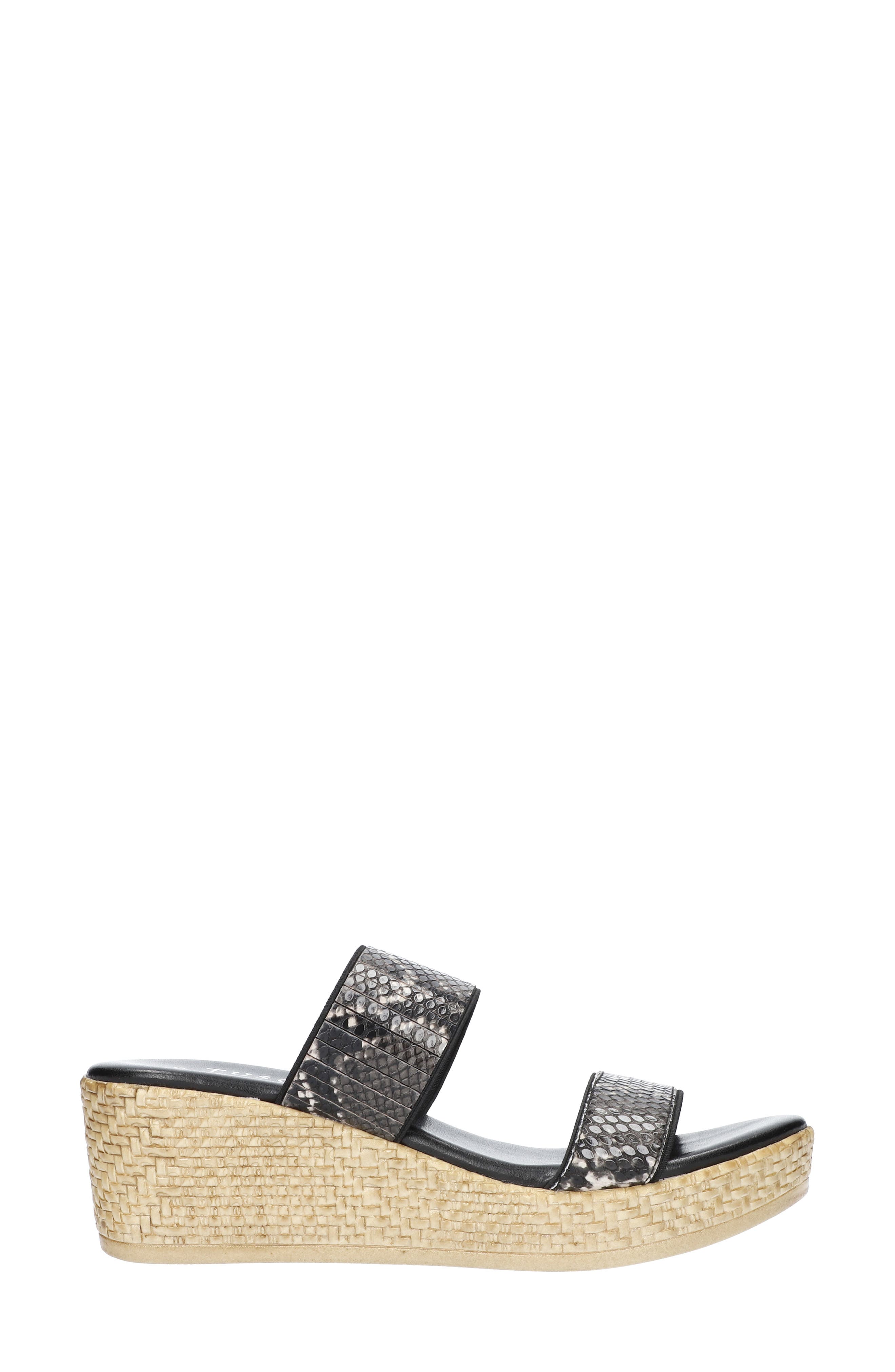Terina Wedge Slide Sandal, Alternate, color, BLACK SNAKE GORE