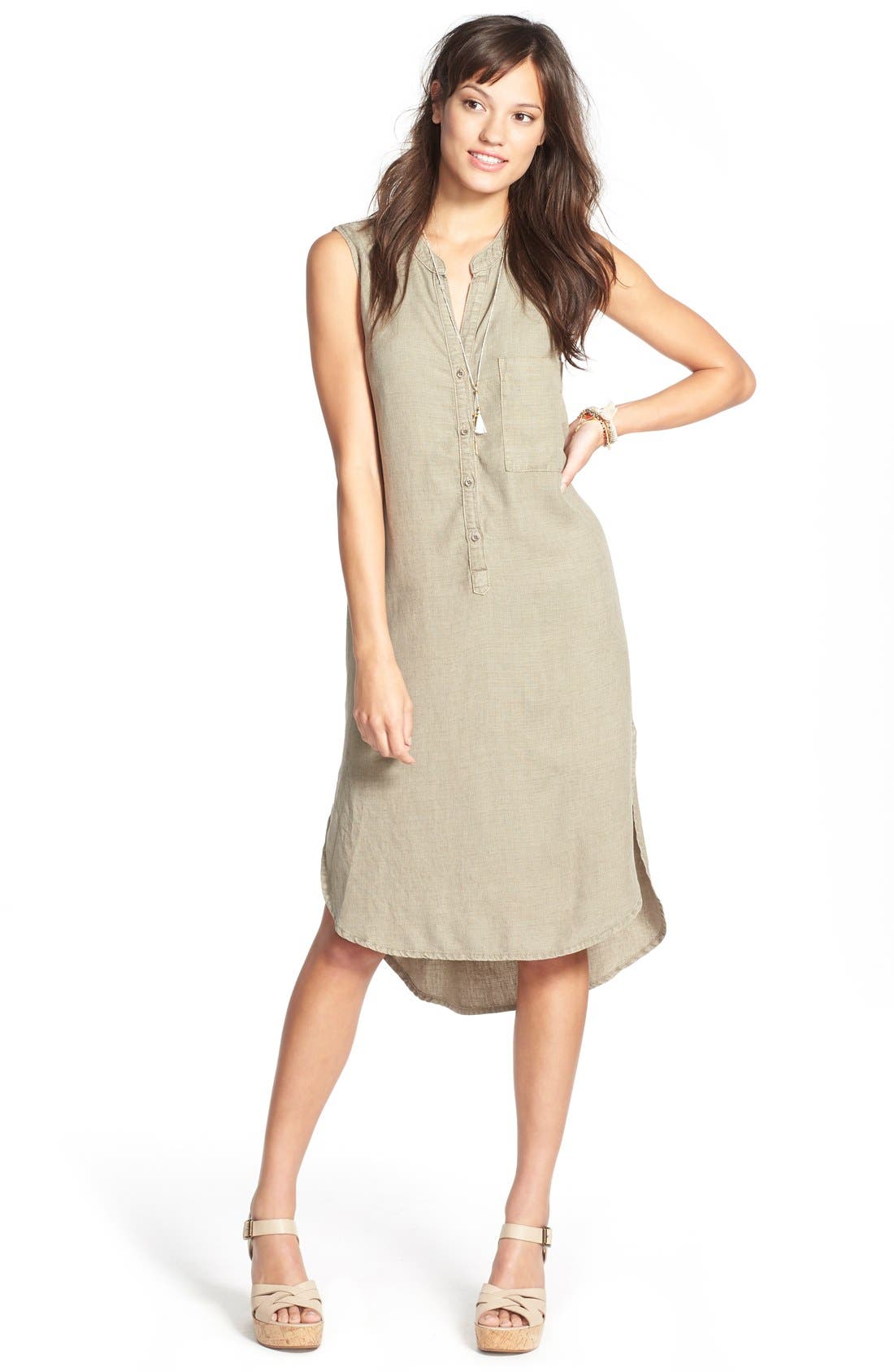 Hinge 'Hadley' Wedge Sandal, Alternate, color, Nude Leather