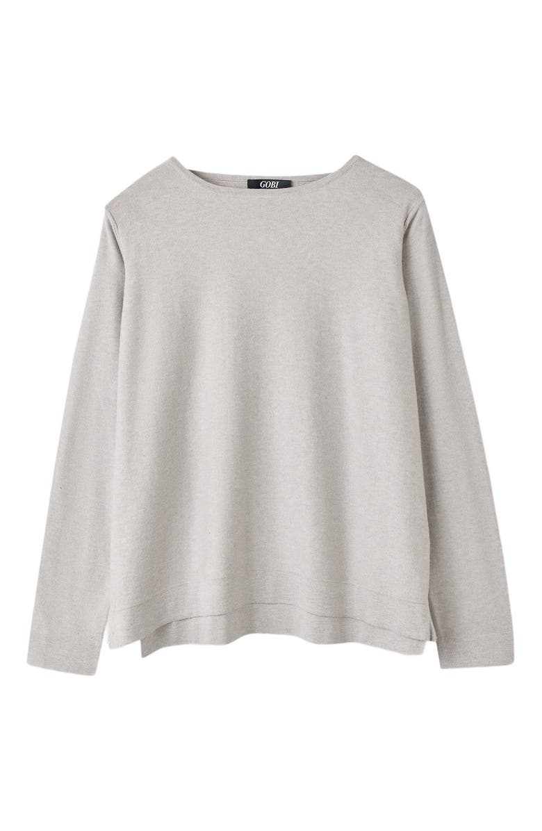 GOBI Mongolian Cashmere Boatneck Cotton Silk Cashmere Blend Sweater, Alternate, color, Wind Chime