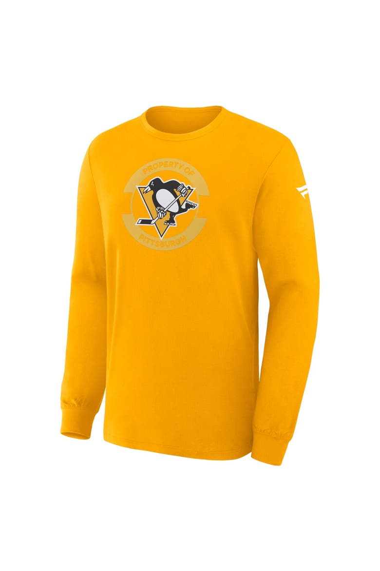 Men's Fanatics Gold Pittsburgh Penguins Authentic Pro Property Of Practice Long Sleeve T-Shirt, Alternate, color, Gold
