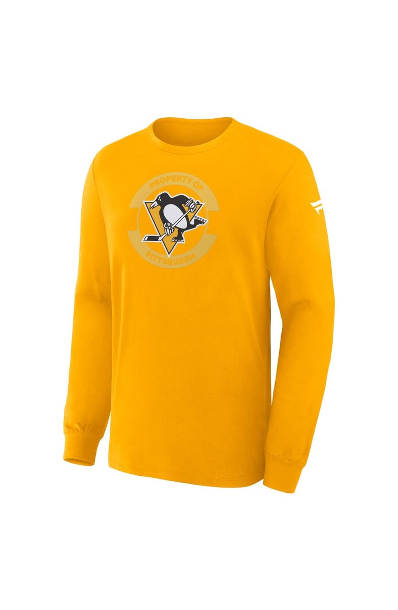 FANATICS Men's Fanatics Gold Pittsburgh Penguins Authentic Pro Property Of Practice Long Sleeve T-Shirt, Alternate, color, Gold
