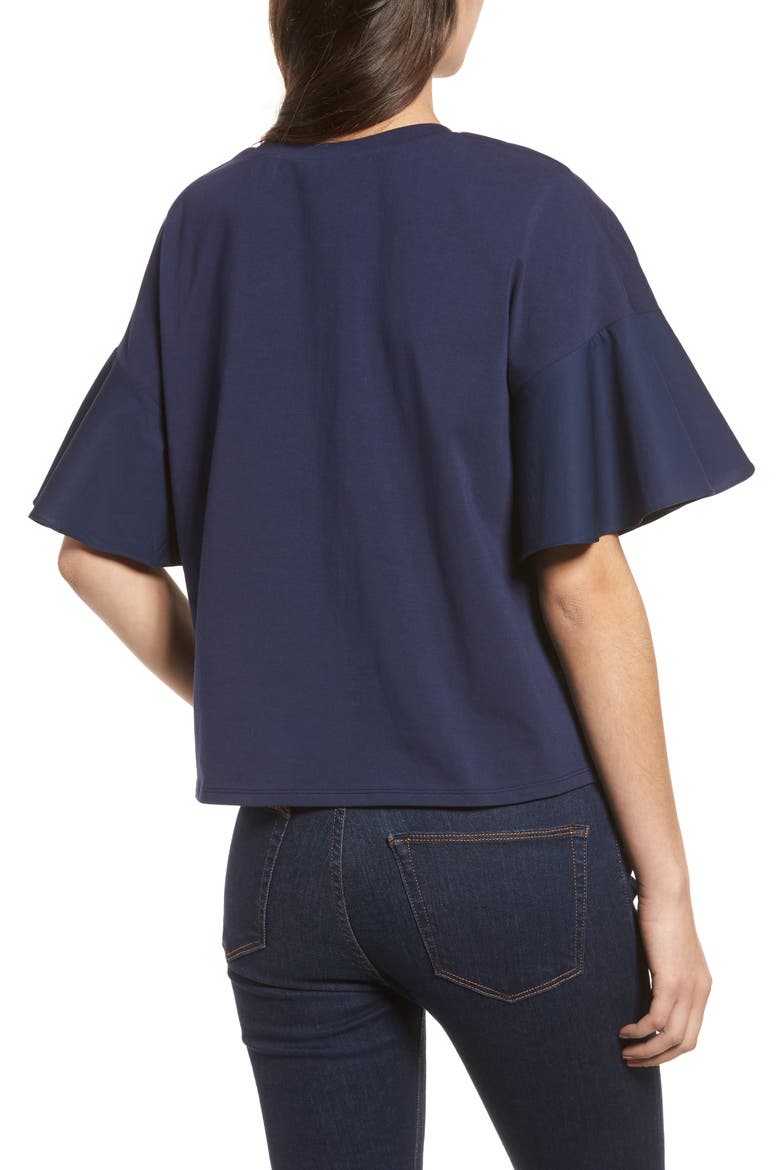 Ruffle Tee, Alternate, color, NAVY