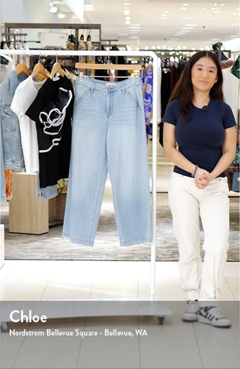 High Waist Raw Hem Wide Leg Jeans, sales video thumbnail