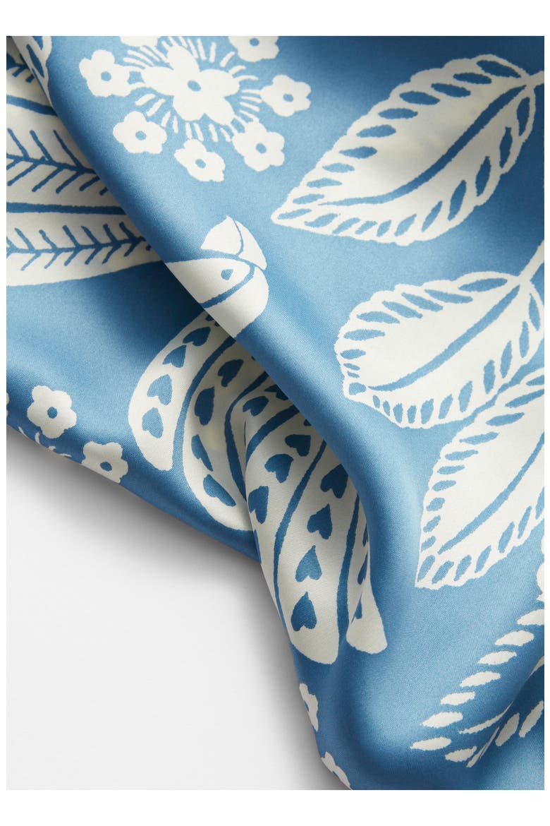 Bird & Floral Print Scarf, Alternate, color, BLUE MEDIUM